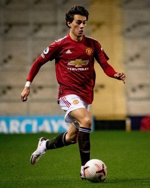 FØRSTE KAMP I UNITED-DRAKTEN: Facundo Pellistri spilte hele kampen for U23-laget da United slo Everton 2-1 fredag kveld.