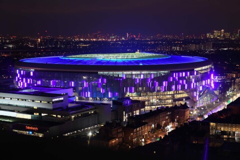 NY STADION: Tottenham Hotspur Stadium sto endelig klar i april og tar drøye 60 000 tilskuere.
