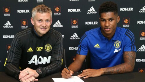 NY KONTRAKT: Marcus Rashford signerte mandag en ny avtale som strekker seg til 2023. NY KONTRAKT: Marcus Rashford signerte mandag en ny avtale som strekker seg til 2023.