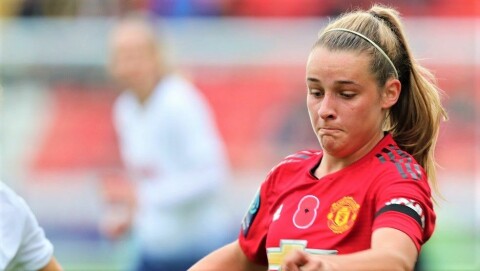 TOONEY, TOONEY: Ella Toone scoret Uniteds mål mot Durham. TOONEY, TOONEY: Ella Toone scoret Uniteds mål mot Durham.