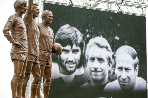 TRE LEGENDER SAMLET: George Best, Denis Law og Bobby Charlton fikk en hel verden til å få øynene opp for United, men ingen spiller gjorde større inntrykk på fansen enn George Best.
