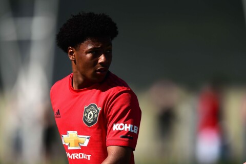 NYSIGNERING: Hoogewerf kom til United sommeren 2019. Her avbildet i en av sine første kamper for U18-laget.