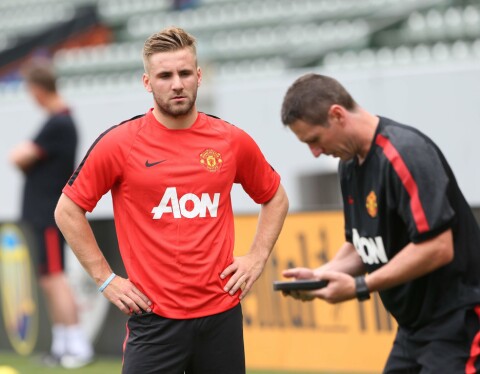 UNITED-SPILLER: Luke Shaw skrev under for United sommeren 2014, men allerede på USA-touren fikk daværende United-manager Louis van Gaal betenkeligheter med backens fysiske form.