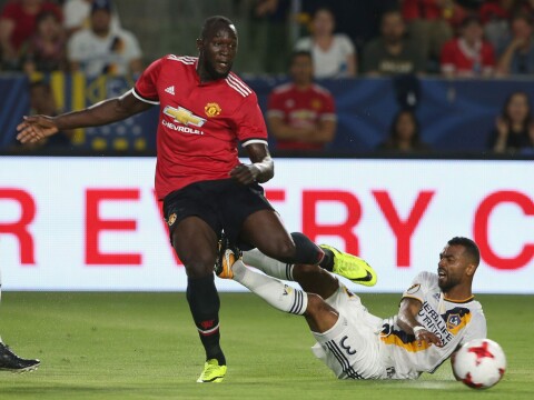 DEBUT: Romelu Lukaku fikk sin første kamp i United-trøya, men fikk ikke nettkjenning i 5-2-seieren mot LA Galaxy