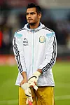 90 MIN FOR ARGENTINA: I United sitter han på benken, men i nattens kamp mot Bolivia fikk Sergio Romero startplass og 90 min. Her fra treningskamp mot Kroatia i 2014.