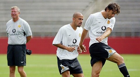GODE SPILLERE: Men Juan Sebastian Veron fant seg aldri helt til rette i United-laget. veronruud