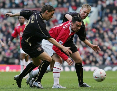 MÅLLØST: Chris Eagles og United klarte ikke å score mot Exeter på Old Trafford i 2005.