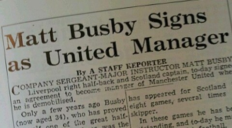 FØR TV, TEKST-TV, MOBIL OG DATA: Slik så det ut da verden fikk vite at Matt Busby overtok United.