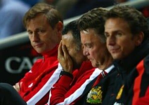 Ryan Giggs: Kampen endte nok ikke som ønsket i ledelsen. MK Dons v Manchester United - Capital One Cup Second Round