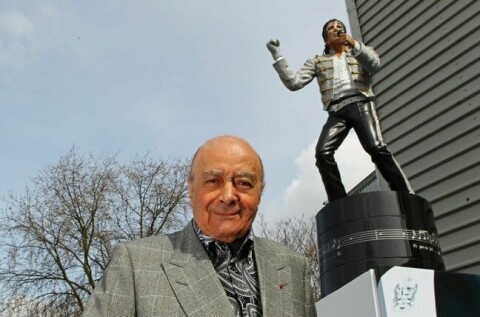 KING OF POP: Mohamed Al-Fayed reiste en statue av Michael Jackson som en hyllest til musikkstjernen etter hans død.