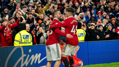SERVERTE SHAW: Alejandro Garnacho med målgivende pasning mot Bournemouth. Manchester United v AFC Bournemouth - Premier League