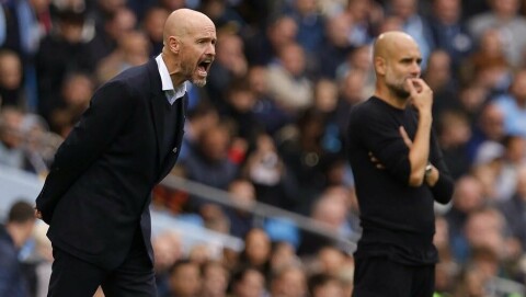 INTERESSE FRA RIVALEN: Da det hersket en viss usikkerhet om Pep Guardiola kom til å forlenge avtalen med City, ble Erik ten Hags navn diskutert hos United erkerivaler, skriver Andy Mitten. tenhagpep021022n