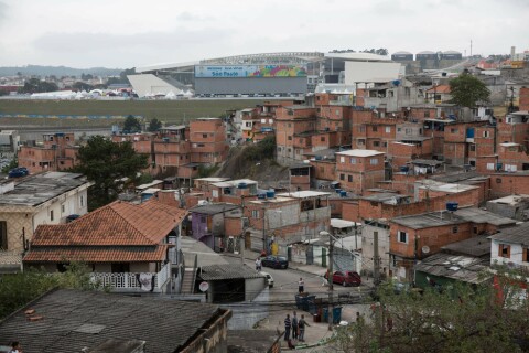 Daily Life in the Neighborhood Adjacent to the 200 Million Pound Arena de Sao Paulo