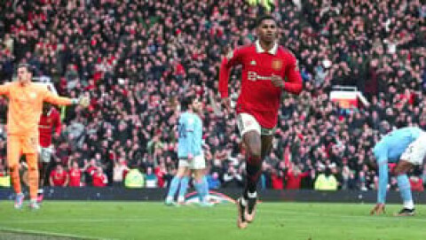 VI SLO DEM SIST: Marcus Rashford satte inn 2-1 som ble sluttresultatet i det forrige møtet mellom United og City tilbake i januar. rashfordciteh140123