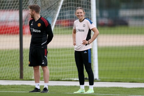 NYSIGNERING: Evie Rabjohn er signert, og trener allerede med laget. Manchester United Women Training Session