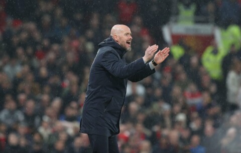 STYRTE: Erik ten Hag ledet United til 1-0-seier mot Brentford på Old Trafford. Manchester United v Brentford FC - Premier League