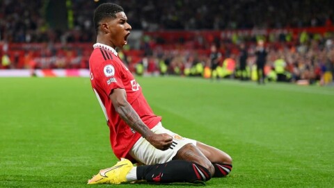 2-0: Marcus Rashford hadde spilt nesten 1000 minutter i Premier League uten scoring før han gjorde 2-0 mot Liverpool. Manchester United v Liverpool FC - Premier League