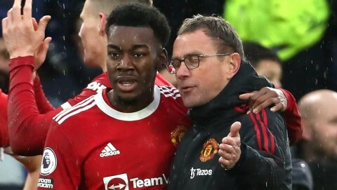 VIKTIG JOKER: Anthony Elanga scoret både mot Leeds og Atletico Madrid. Ralf Rangnick har flere ganger uttrykt sin begeistring for 19-åringen, men starter han mot Watford? elangarangnick200222