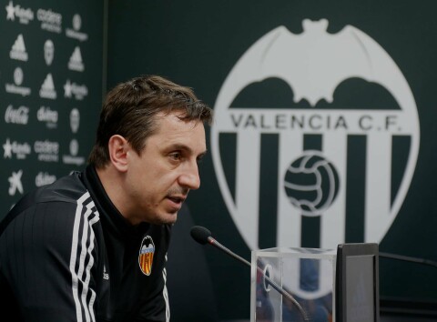 KOMMER NEPPE TILBAKE: Gary Neville var manager i Valencia i bare 28 dager. Han har også vært assistenttrener for det engelske landslaget, men sier til Andy Mitten at han neppe kommer tilbake inn i manesjen. Valencia CF Training and Press Conference