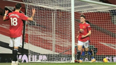 INNBYTTERSCORING: Innbytter Daniel James scoret 9-0-målet mot Southampton.