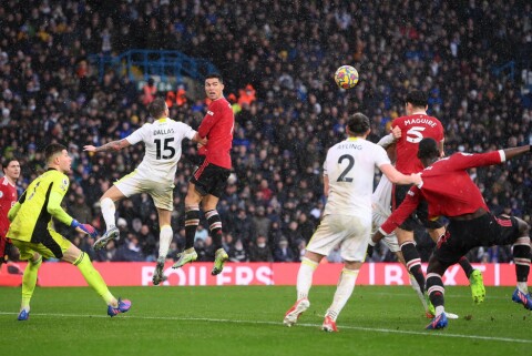 HEADET INN 1-0: Harry Maguire. Leeds United v Manchester United - Premier League