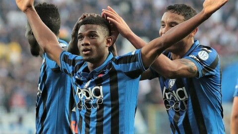 SLIK SÅ HAN UT: Amad Traore etter mål i debuten i Serie A.