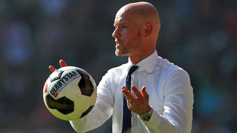 UTRECHT-SJEF: Bildet er hentet fra Ten Hag som Utrecht-manager i 2017. utrechtten