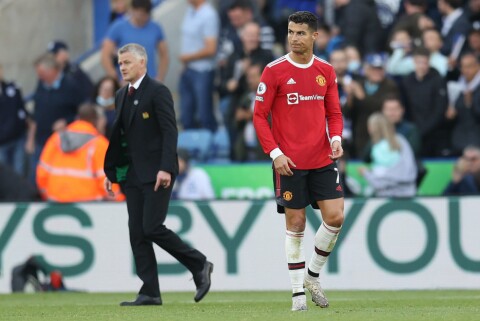 FERDIG: Ole Gunnar Solskjær fikk sparken som United-manager i fjor. Forsvinner også Cristiano Ronaldo? Leicester City v Manchester United - Premier League