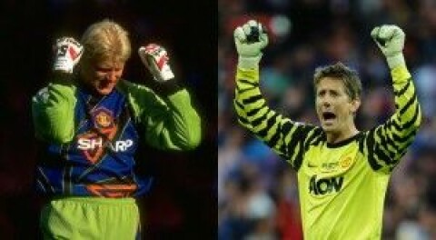 GAMLE HELTER: – Jeg hadde elsket det om supporterne en dag snakket om meg på samme måte som de snakker om Edwin og Peter Schmeichel, sier De Gea. GAMLE HELTER: - Jeg hadde elsket det om supporterne en dag snakket om meg på samme måte som de snakker om Edwin og Peter Schmeichel, sier De Gea.